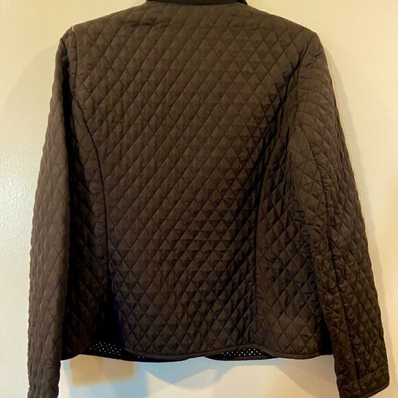 Pantology Black Quilted Jacket W Polka Dot Sz 8 EC - Picture 2 of 7